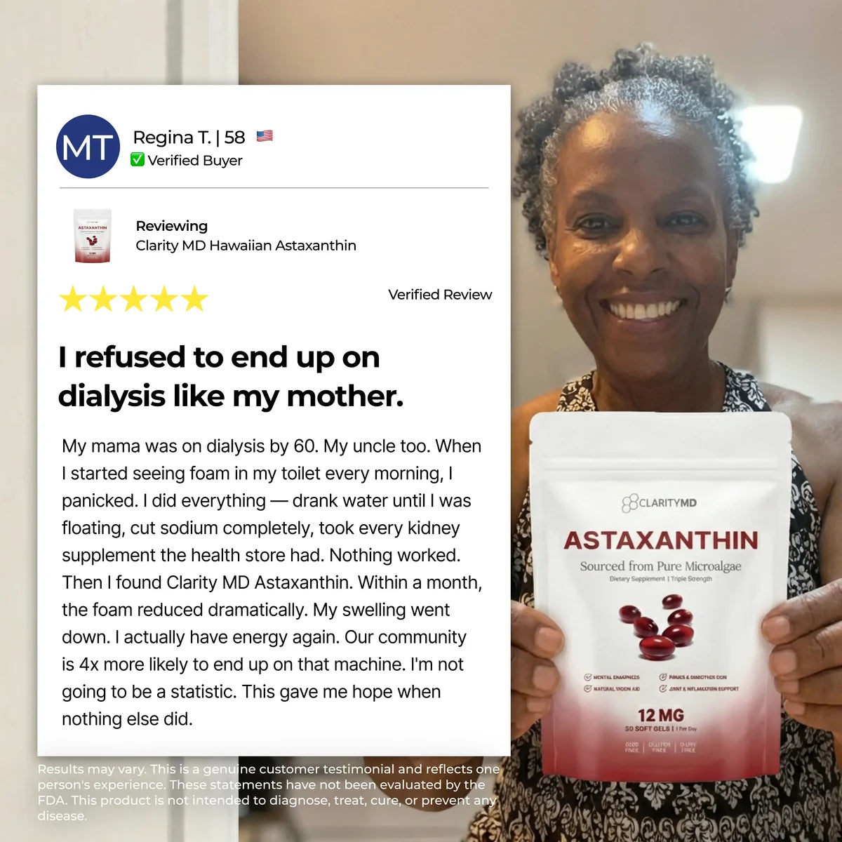 Woman supporting mental clarity with Aspired Astaxanthin